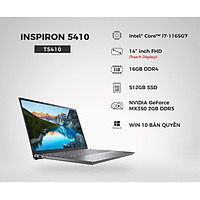Laptop Dell Inspiron 14" Touch 5410 J42F81 (i7-1165G7/16GD4/512SSD/14.0FHDT/FP/BẠC/W10SL+OFFICE/LED_KB/2GD5_MX350/ 2in1/Pre) - Hàng Chính Hãng