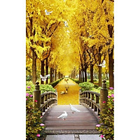 Tranh dán tường 3D cho người mệnh thổ - vải lụa ( kích thước theo yêu cầu)