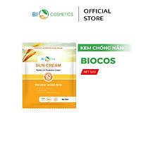 Kem Chống Nắng BIOCOS Sun Cream (Gói 5 ml) - Dưỡng Ẩm, Ngăn Ngừa Lão Hoá