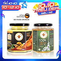 Combo Tinh bột nghệ nếp vàng 200g và mật ong rừng nguyên chất Honimore 360g - Giúp hỗ trợ cải thiện đau dạ dày, chăm sóc da, tăng cường sức đề kháng