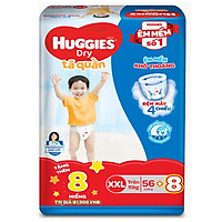 Tặng 8 miếng - Tã Quần Huggies Dry XXL56 ( từ 16 - 25kg ) - HSD Luôn Mới