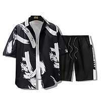 Bộ Quần Áo Nam Áo Sơ Mi Vệt Sơn Quần Short Sọc In Chữ Ulzzang Thời Trang Zenkonu SHORT NAM 1000029 + SO MI NAM 1000029