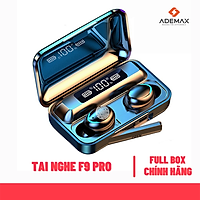 Tai nghe bluetooth ADEMAX F9 Pro 5.0 Chính Hãng- Tai nghe nhét tai kết nối không dây phiên bản quốc tế - Âm bass êm và sâu, chip AIC chống gây chói tai