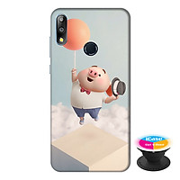 Ốp lưng điện thoại Asus Zenfone Max Pro M2 hình Heo Con Bay Bổng tặng kèm giá đỡ điện thoại iCase xinh xắn - Hàng chính hãng
