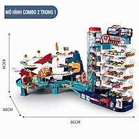 Bộ đồ chơi ghép nối hầm khủng long, gara 5 tầng, cao tốc, hầm sư tử