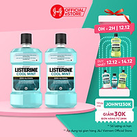 Bộ 2 Chai Nước Súc Miệng Listerine Giúp Hơi Thở Thơm Mát Cool Mint Zero 750mlx2
