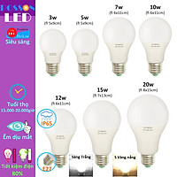 Bóng đèn Led 3w 5w 7w 9w 10w 12w 15w 20w bup tròn A bulb kín chống nước Posson LB-3-20x