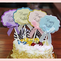 Túi 5 topper thiệp cắm Happy Birthday -cao 12Cm, topper cake