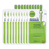 Hộp 10 Mặt nạ dưỡng da giảm mụn chiết xuất tràm trà Mediheal Teatree Solution Essential Mask Ex