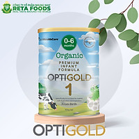 Sữa bột Organic cho trẻ từ 0-6 tháng tuổi Optigold Organic Infant Formula Step 1