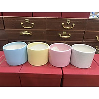 Chậu trồng cây cảnh - Sen Đá - Xương Rồng - Hoa nhỏ - Kiểu vành TRỤ TRÒN - MS150, gốm Sứ Bát Tràng.