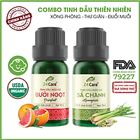 Combo 2 Tinh dầu Bưởi Úc + Sả Chanh 24Care 10ml/Chai