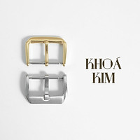 Khóa đồng hồ thép không gỉ, dùng dây da đồng hồ size 12/14/16/18/20/22/24