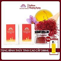 Combo 2 Hộp Nhụy Hoa Nghệ Tây Iran Loại Super Negin Thượng Hạng - Saffron KingDom (Hộp 1 Gram)