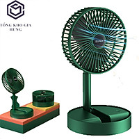 Quạt tích điện cầm tay mini để bàn gấp tròn siêu gọn 3 chế độ gió mạnh pin chạy 6-8 giờ mẫu mới 2021-QTDX01