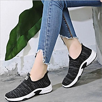 Giày Lười Nữ,Giày Mọi Nữ Màu Đen GN362 đế bệt khử mùi thoáng khí đế cao su