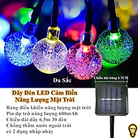 Đèn Led Cảm Biến Năng Lượng Mặt Trời 6,5M 30 Đèn Chống Thấm Nước Treo Trang Trí Gồm 2 Màu Vàng Ấm Và Đa Sắc