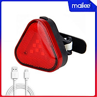 Led Đuôi Hậu Xe Đạp Tam Giác Cảnh Báo Sạc USB Chống Nước 500mAh (Màu viền ngẫu nhiên) MaiLee