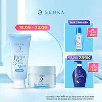 Bộ sữa rửa mặt dạng gel dịu nhẹ và Mặt Nạ Ngủ Cấp Ẩm Chuyên Sâu Senka (Senka Perfect Gel Gentle Wash và Senka Deep Moist Gel Cream 50G)