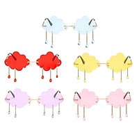 5 Pcs Womens Fashionable Punk Cloud Sunglasses Rimless Clear Lens Party Eyewear