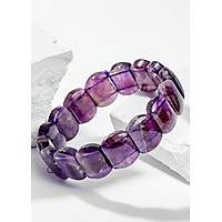 Vòng Tay Phong Thủy Nữ Đá Thạch Anh Tím Bản Vuông Mệnh Hỏa, Thổ Ngọc Quý Gemstones