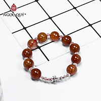 Vòng mân côi đá thạch anh tóc đỏ 11mm mệnh hỏa, thổ - Ngọc Quý Gemstones
