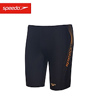 Speedo / speed ratio Tao dynamic comfortable high elastic anti-chlorine fitness casual soft and quick-drying men's five-point knee-length swimming trunks 809529C138 black / orange 32