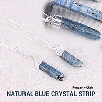 CHARGED Blue Kyanite SELENITE Crystal Chakra Pendant Sterling Silver Necklace Re