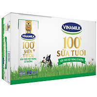 Thùng 48 Hộp Sữa Tươi Tiệt Trùng Vinamilk 100% Có Đường (180ml)