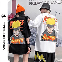 Áo thun tay lỡ unisex form rộng NARUTO nam nữ phong cách ulzzang Wind