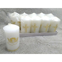 Nến trụ trắng không mùi cao 7.5 cm