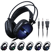 Tai Nghe Có Dây Chơi Game Giảm Tiếng Ồn Có Đèn Chiếu Sáng Thiết Kế 2 * Cổng 3,5mm