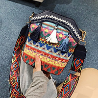 Túi đeo chéo Vintage Bohemia dung tích lớn và dây có thể điều chỉnh