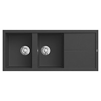 Chậu rửa bát Konox, Granite Series, Model Livello 1160, Full set gồm Siphon+Giá úp bat Made in Italy, 1160*500*200(mm), Hàng chính hãng