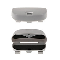2 in 1 Universal Car Glasses Sunglasses Storage Box Case Holder Visor Clip Beige