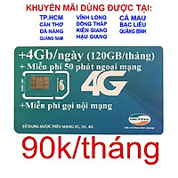 SIM 4G VIETTEL V120Z - ĐĂNG KÝ ĐÚNG CHỦ ( 90.000/tháng: Có 4Gb/ngày, Gọi nội mạng miễn phí tất cả cuộc gọi dưới 20 phút, ngoại mạng 50 phút miễn phí) - Hàng Chính Hãng