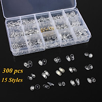 300pcs Soft Silicone Eyeglass Nose Pads Kit Screw Glasses Repair Tool 15 Styles
