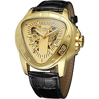 Winner Fashion Sports Triangle Dial Golden Skeleton Mysterious Watch Men Luxury Automatic Mechanical Wrist Watches