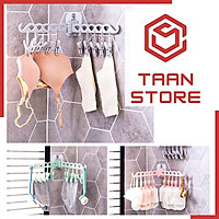 Móc Treo Tất Quần Áo Trẻ Em Dán Tường Thông Minh Có 10 Kẹp Nhựa Phơi Đồ Lót Trẻ Em Người Lớn Tiện Lợi