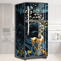 Miếng Dán Trang Trí Tủ Lạnh Nai Vàng Sừng Hoa, Mang Lại May Mắn Tài Lộc - Decal Dán Tủ Lạnh Hiện Đại, Dễ Dàng Tự Bóc Dán, Không Thấm Nước, Không Bay Màu