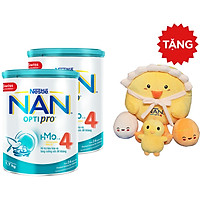 Combo 2 lon NAN OPTIPRO 4 1.7kg + Tặng Gấu bông gà mái ấp trứng