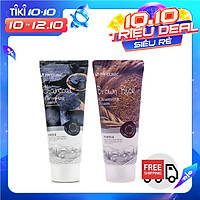 Combo sữa rửa mặt kiểm soát bã nhờn và làm sáng da chiết xuất từ than hoạt tính 3W CLINIC CHARCOAL và chiết xuất từ lúa mạch 3W CLINIC BROWN RICE (100ml) - Hàn Quốc Chính Hãng