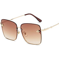 Luxury Square Bee Sunglasses Women Men Retro Brand designer Metal Frame Oversized Sun Glasses Female Gradient