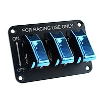 Racing Car Vehicle 3 Rocker Switch Panel Button Flipup Ignition Toggle Blue
