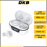 Tai Nghe Bluetooth Không Dây, Tai Nghe Nhét Tai TW16, Bluetooth 5.0 ,Cảm Ứng Vân Tay, Màn Led Báo Pin, Kháng Nước, Chống Ồn, Âm Thanh Cực Chất - Chính Hãng DKB