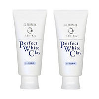 Combo 2 Tuýp Sữa Rửa Mặt Đất Sét Trắng Sạch Sâu Sáng Mịn Senka Perfect White Clay Chiết Xuất Tơ Tằm Dưỡng Ẩm (120g)