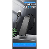 Bộ chia 4 Port HUB USB 3.0 hỗ trợ nguồn Vention CHLBD dài 50cm-Hàng Chính Hãng