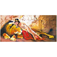 Tranh Đính Đá Sư Tử Và Cô Gái (Chưa Đính) - YN5324