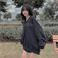 Áo Sweater BABY Nam Nữ Unsiex vải thun tay dài Viền Cổ Phối Nút Form Rộng Ulzzang