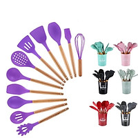 Bộ dụng cụ nhà bếp, nấu ăn làm bánh 12 món bằng silicone chịu nhiệt cao